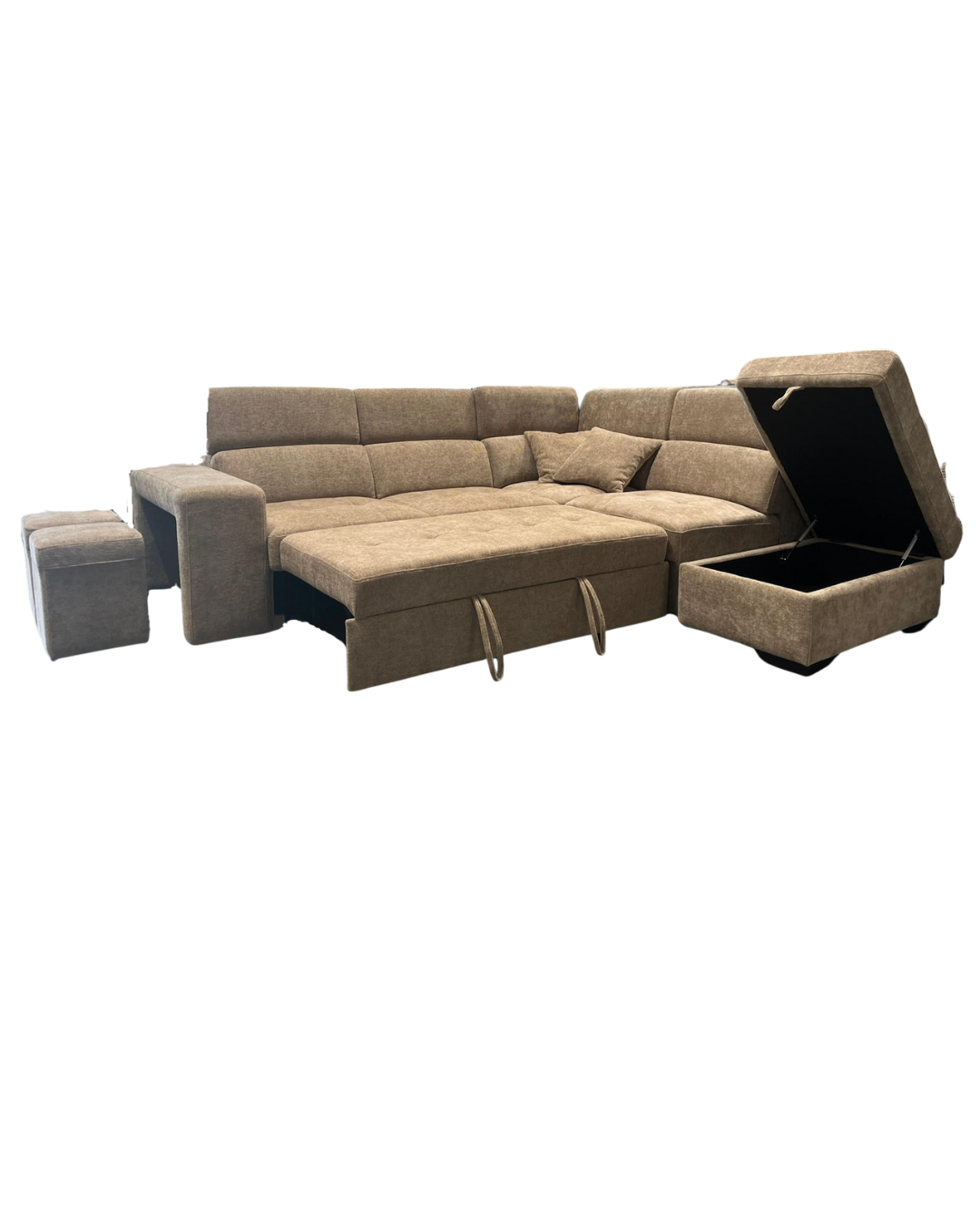 JAMIE Corner Sofabed with Storage Ottoman