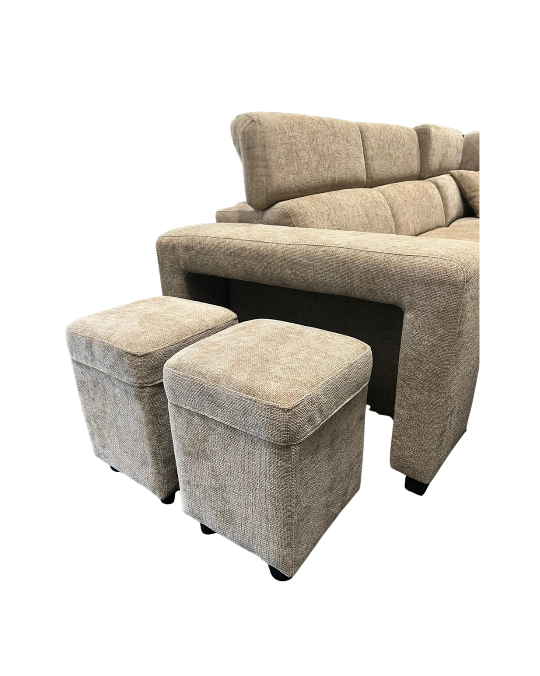 JAMIE Corner Sofabed with Storage Ottoman