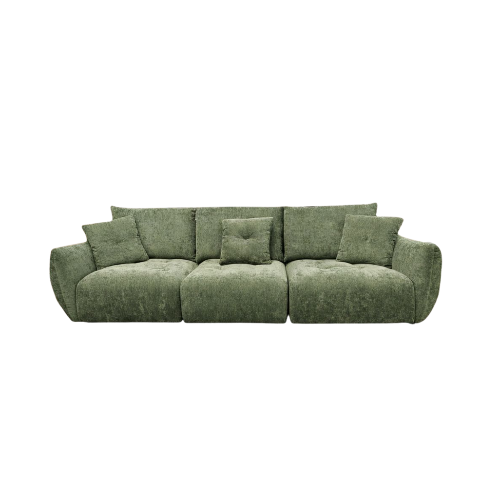 4 seater plush sofa green nick scali, harvey norman, Lounge lover style