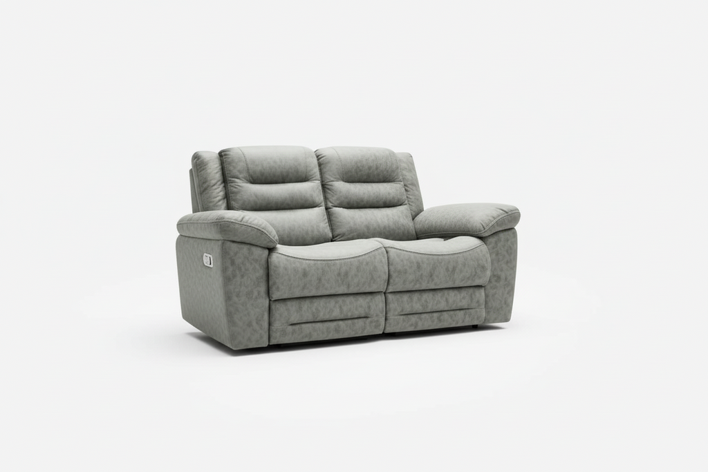 Gray recliner sofa on a white background