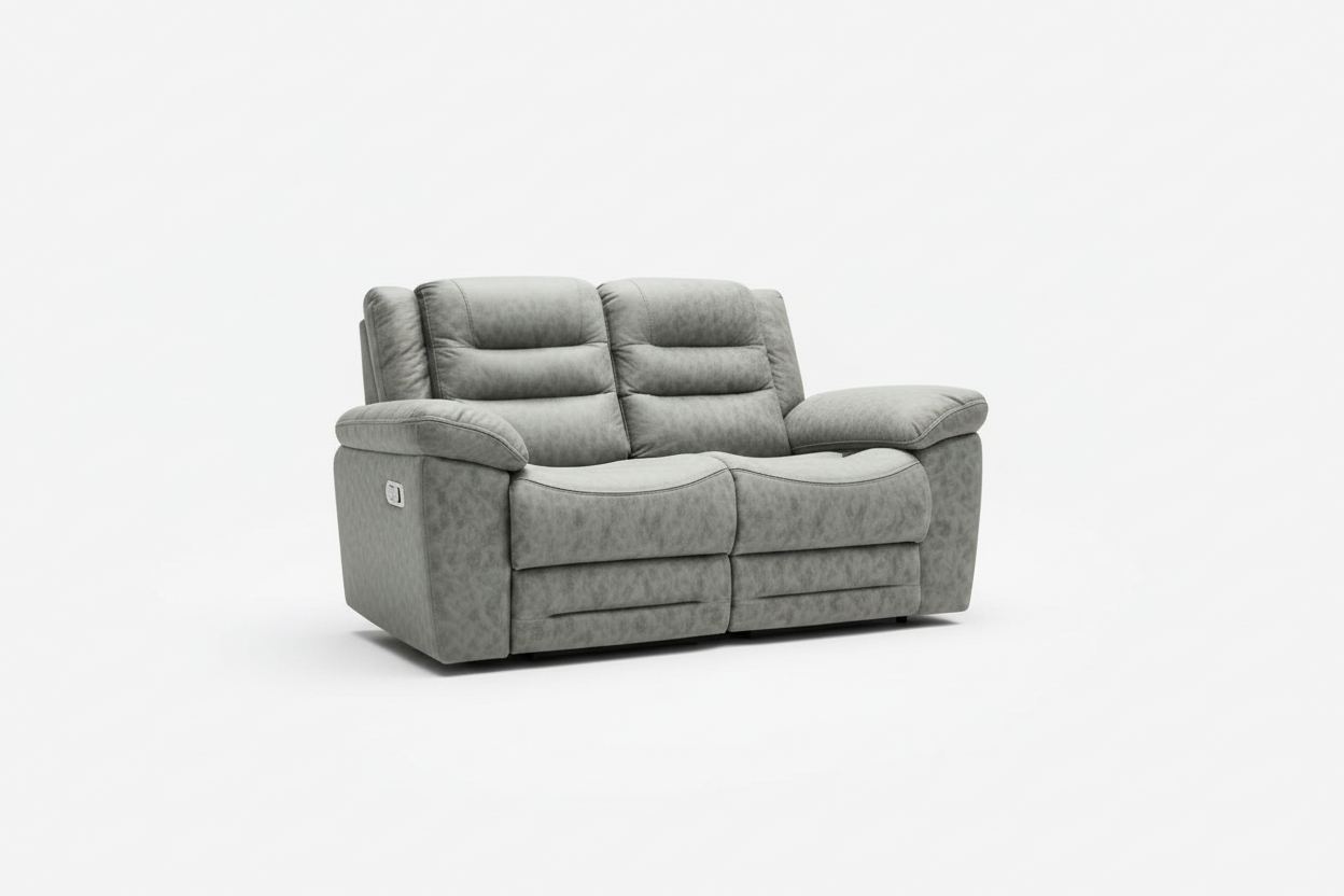 Gray recliner sofa on a white background