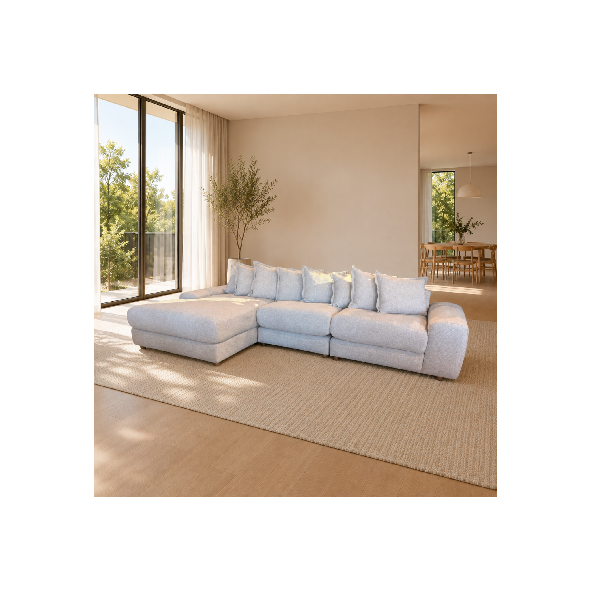 NATALIE 4 Seat Chaise Sofa