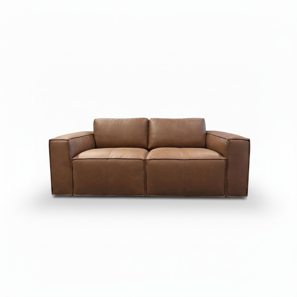 Brown leather sofa 