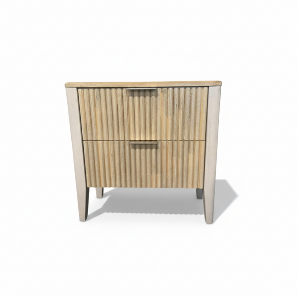 Nick Scali style wooden bedside drawer