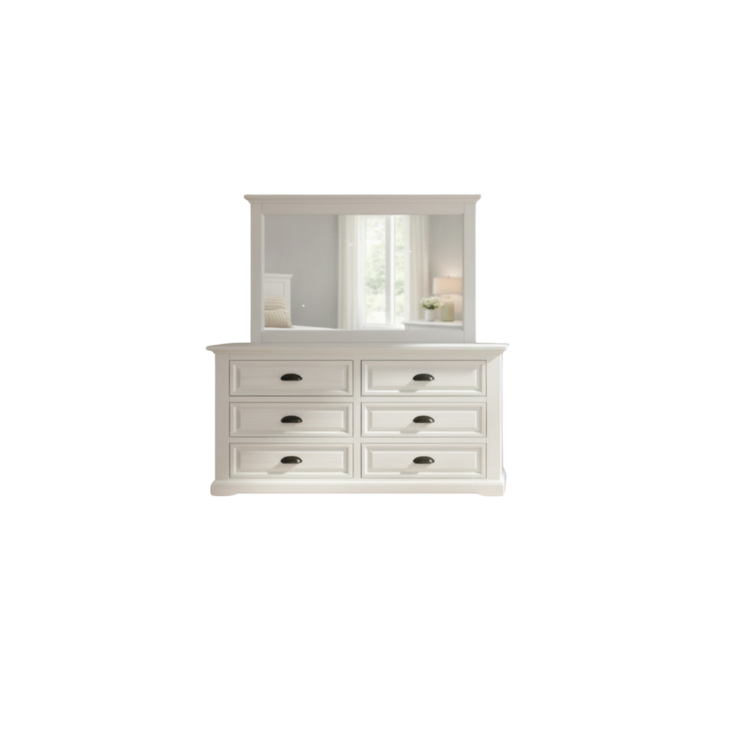 LYON Dresser 6 Drawers + Mirror