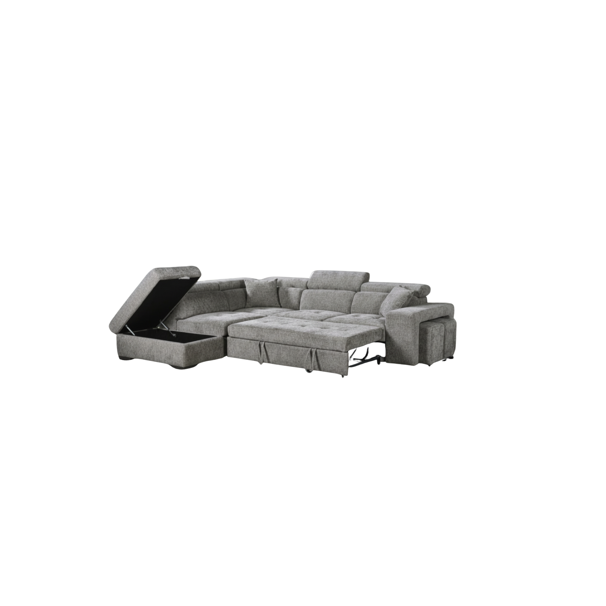 JAMIE Corner Sofabed with Storage Ottoman