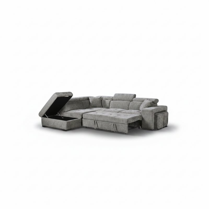 JAMIE Corner Sofabed with Storage Ottoman