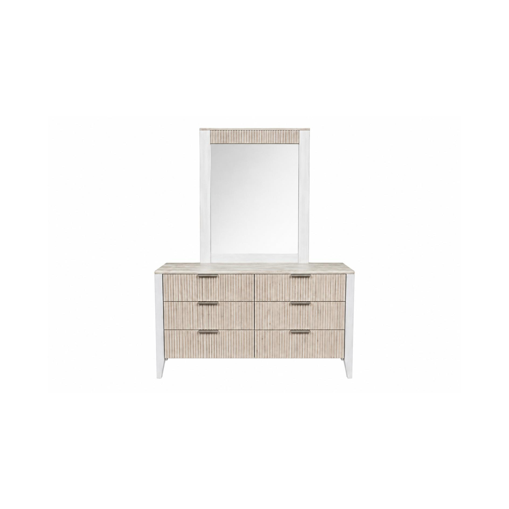 BEACH Dresser 6 Drawers + Mirror